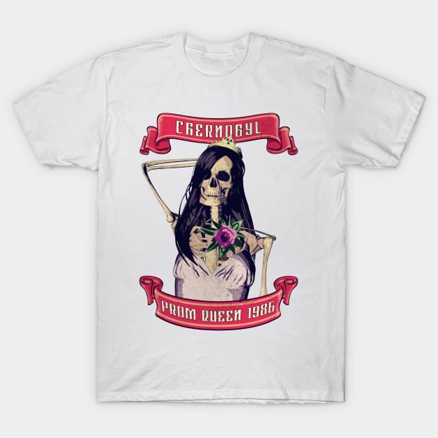 Skeleton Prom Queen T-Shirt by Drop23